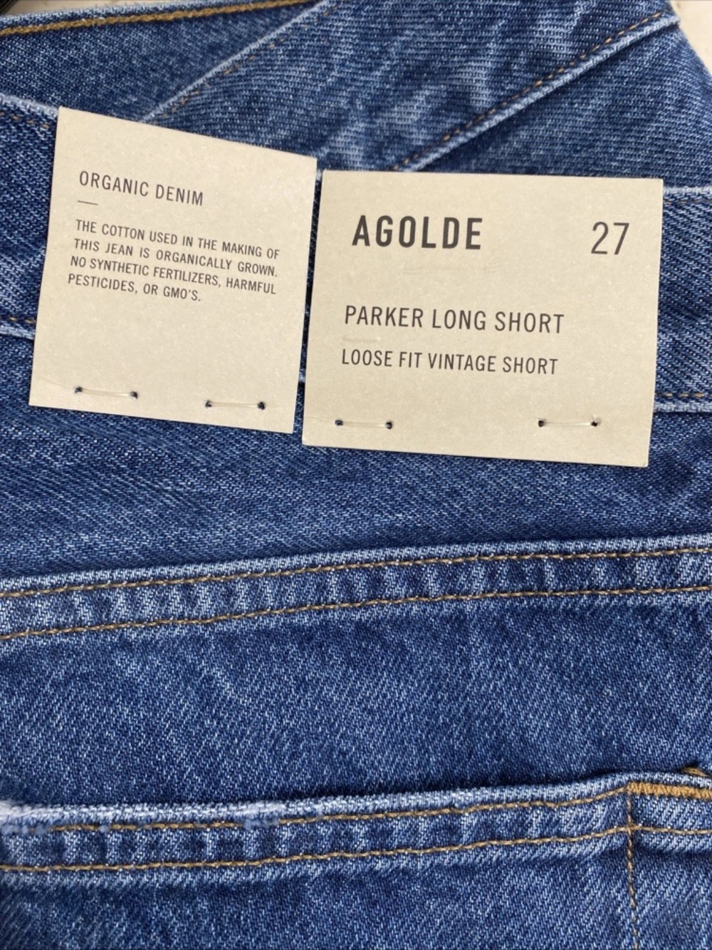 NWT! AGOLDE Parker Long Denim Jean Shorts Sz 27 Enamour Wash 4” Inseam Loose Fit - Picture 8 of 15